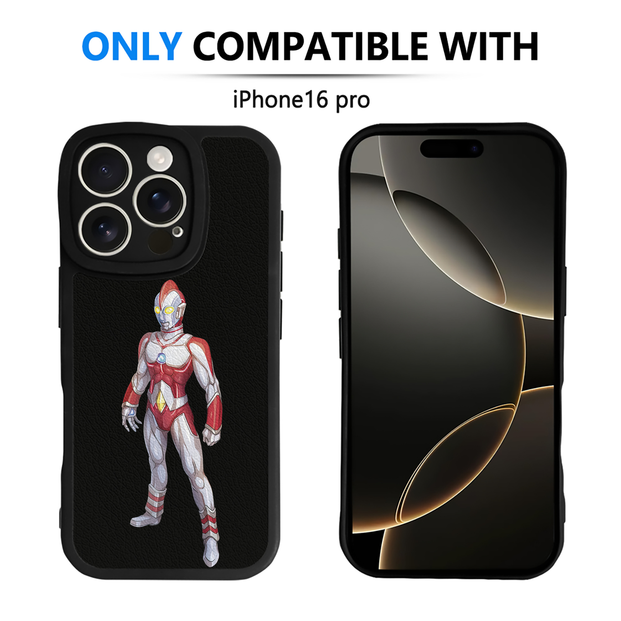（画像用） ウルトラマン Ultraman 【iPhone 16シリーズ対応】シリコンスマホケース（レザー調） 材質：シリコン